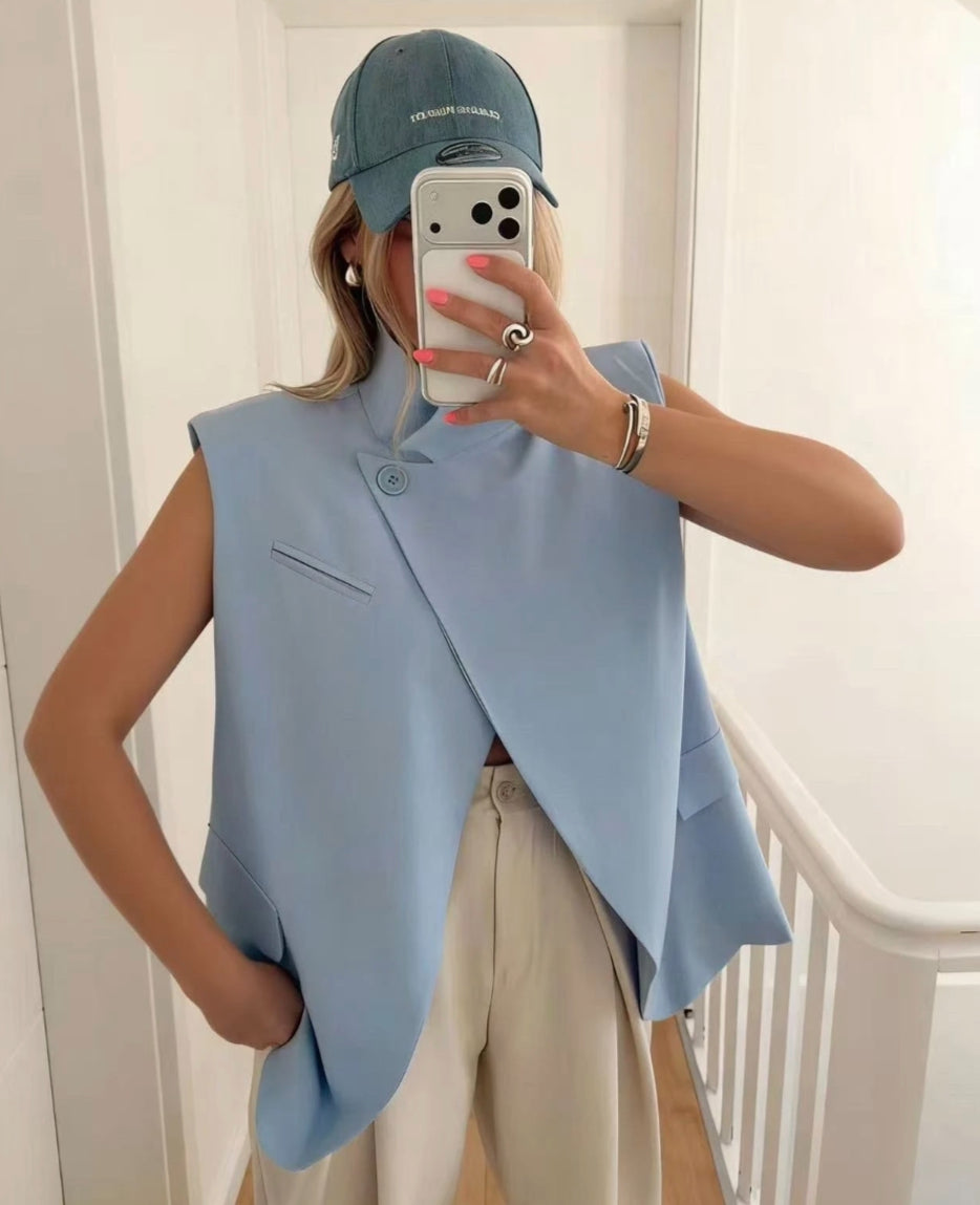 Blazer Sans Manches Ciel